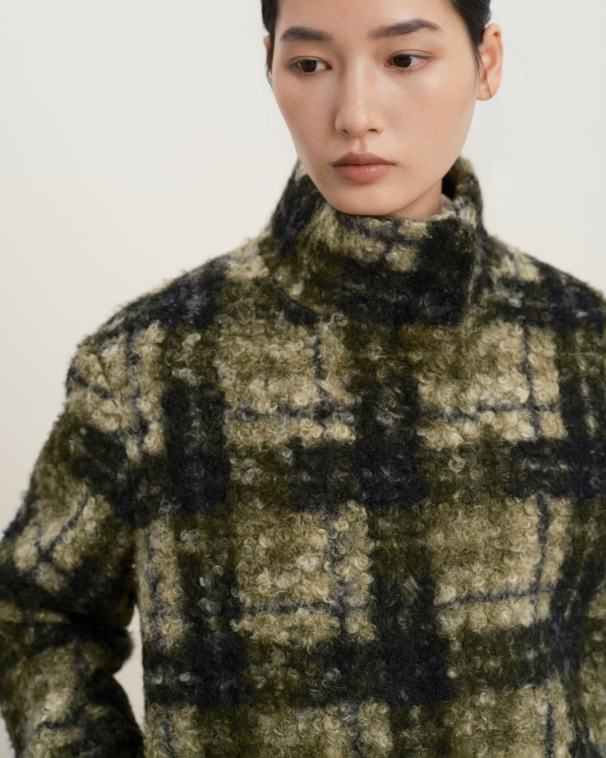 Forest Night Checks Plaid Teddy Pile Jacket Womens Checkered Jacket Future Classics