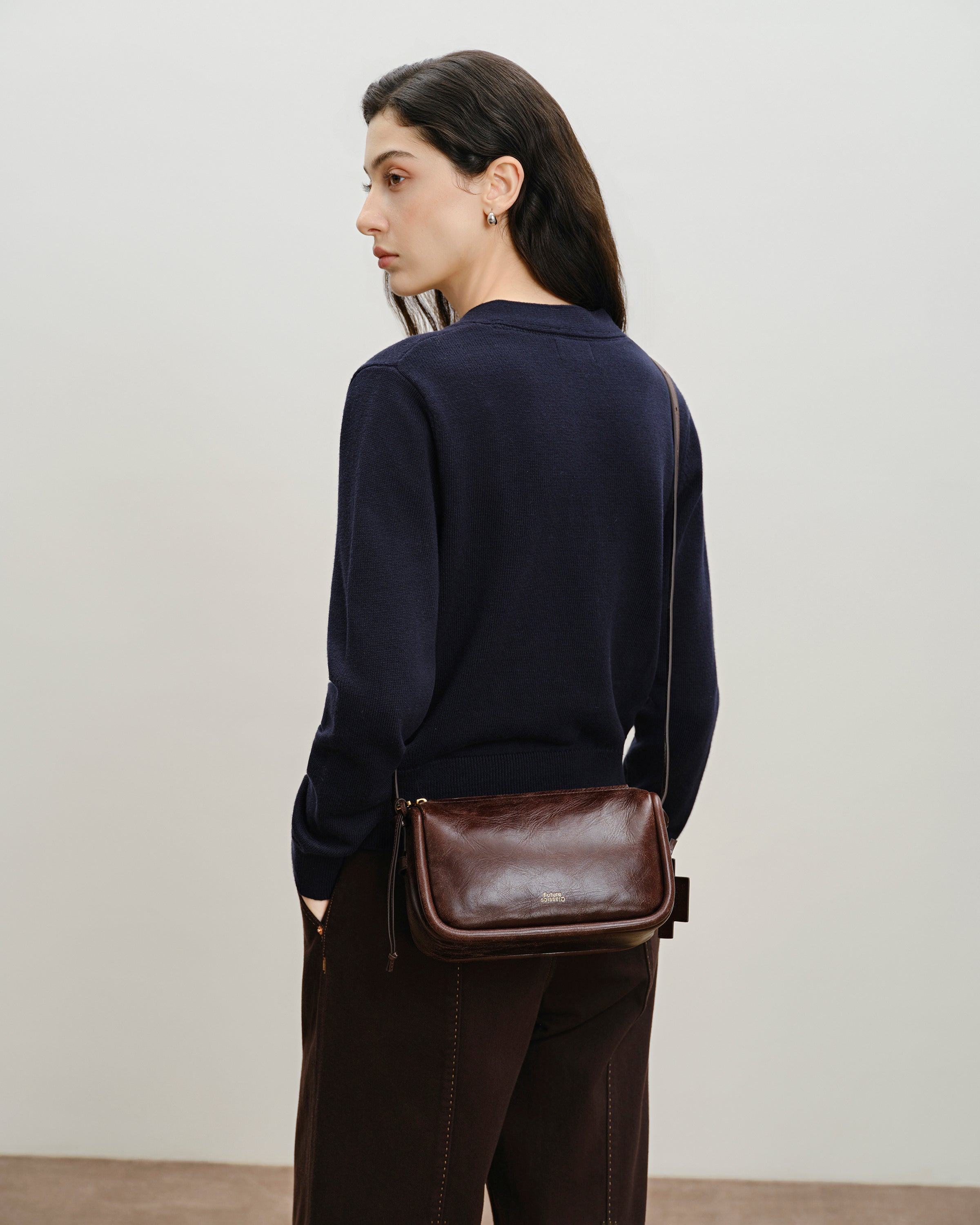 Chocolate Brown Small Loaf Vintage Crossbody Womens Small Leather Bag Future Classics