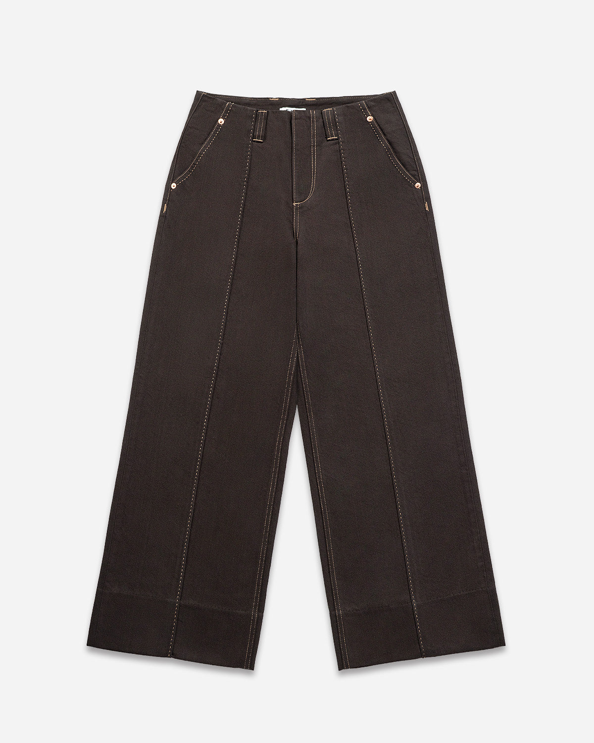 Coffee Bean Panel Jeans Coffee Bean Womens Wide Leg Brown Denim Jeans Future Classics Clothing