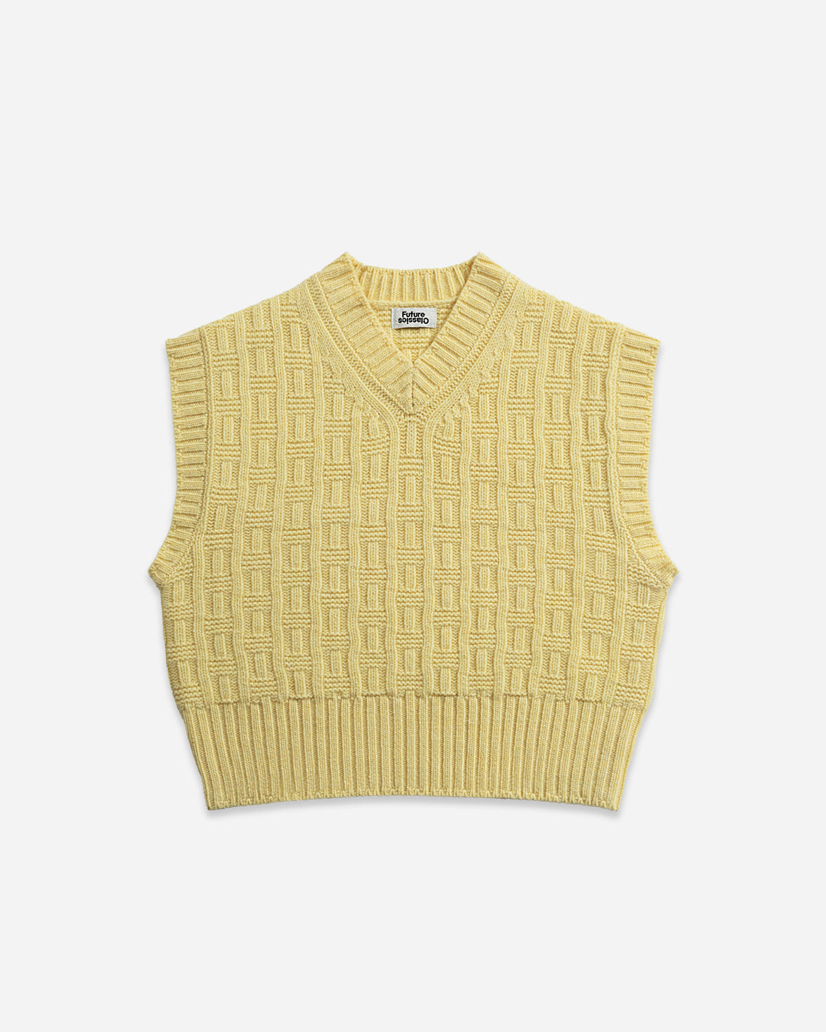 Dusty Yellow Oversized Knitted Vest Womens Knit Sleeveless V Neck Vest Future Classics Clothing