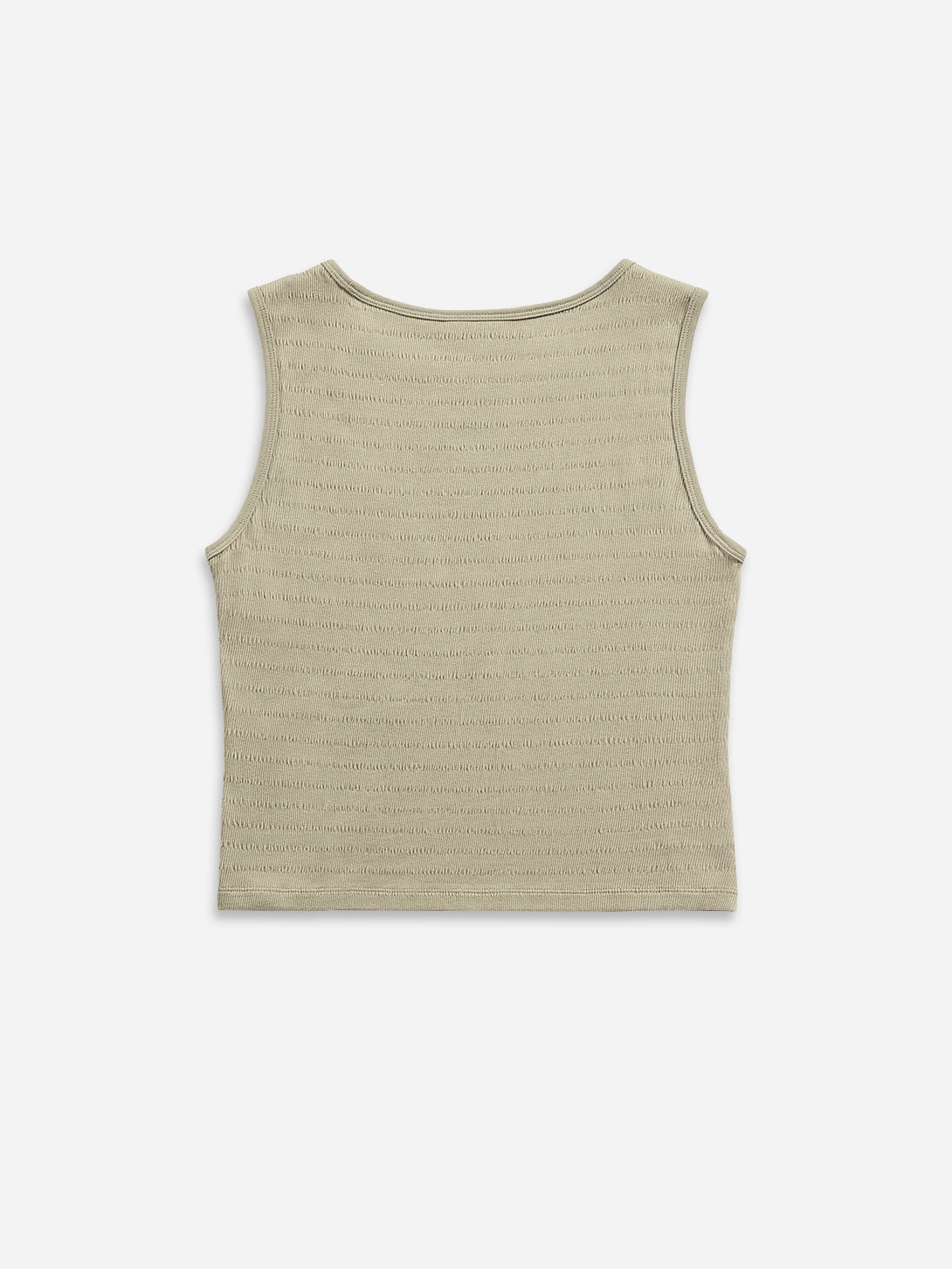 Desert Sage Asymmetric Hem Tank Jacquard Womens Cotton Tank Top Sleeveless Top
