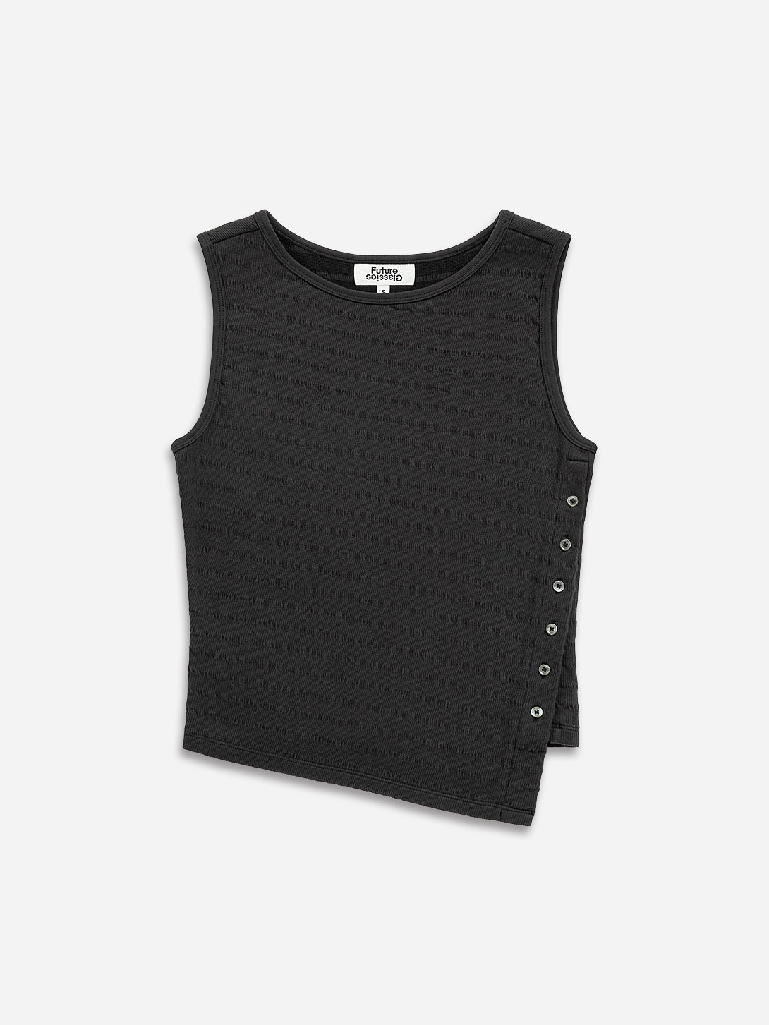 Moonless Night Asymmetric Hem Tank Jacquard Womens Cotton Tank Top Sleeveless Top
