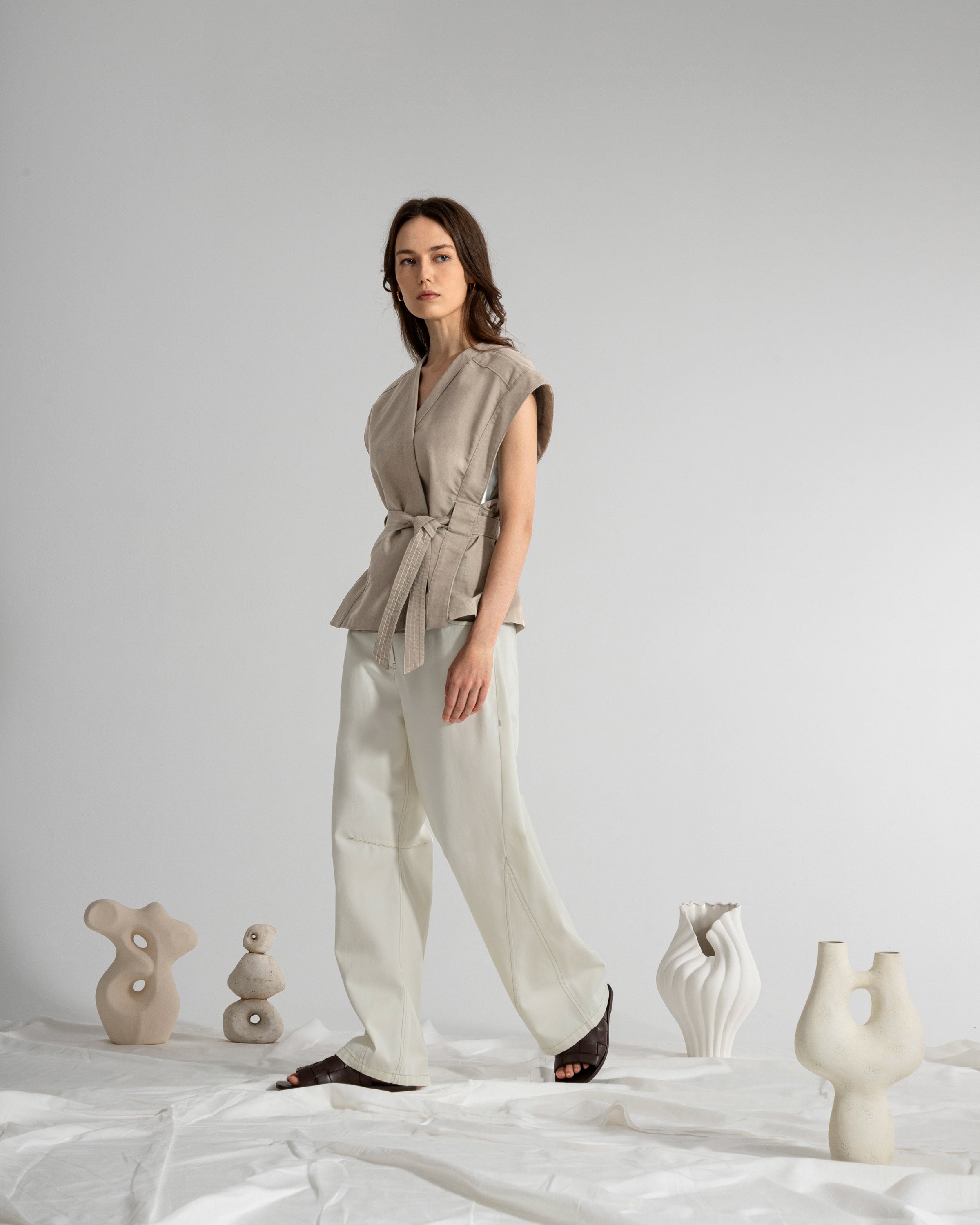 Studio Clay Kimono Vest Womens Sleevless Top Womens Vest Future Classics