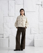 Dk Cedar Corduroy Trousers Corduroy Womens Wide Leg Trousers Two Tone Pants Textured Womens Pants