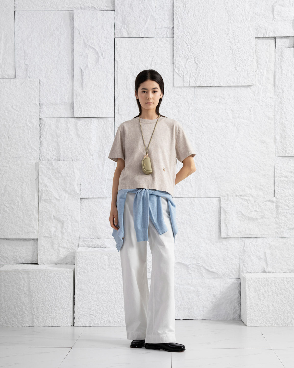 Earthy Olive Micro Loaf Zip Pouch Womens Small Leather Pouch Keychain String small Pocket Bag