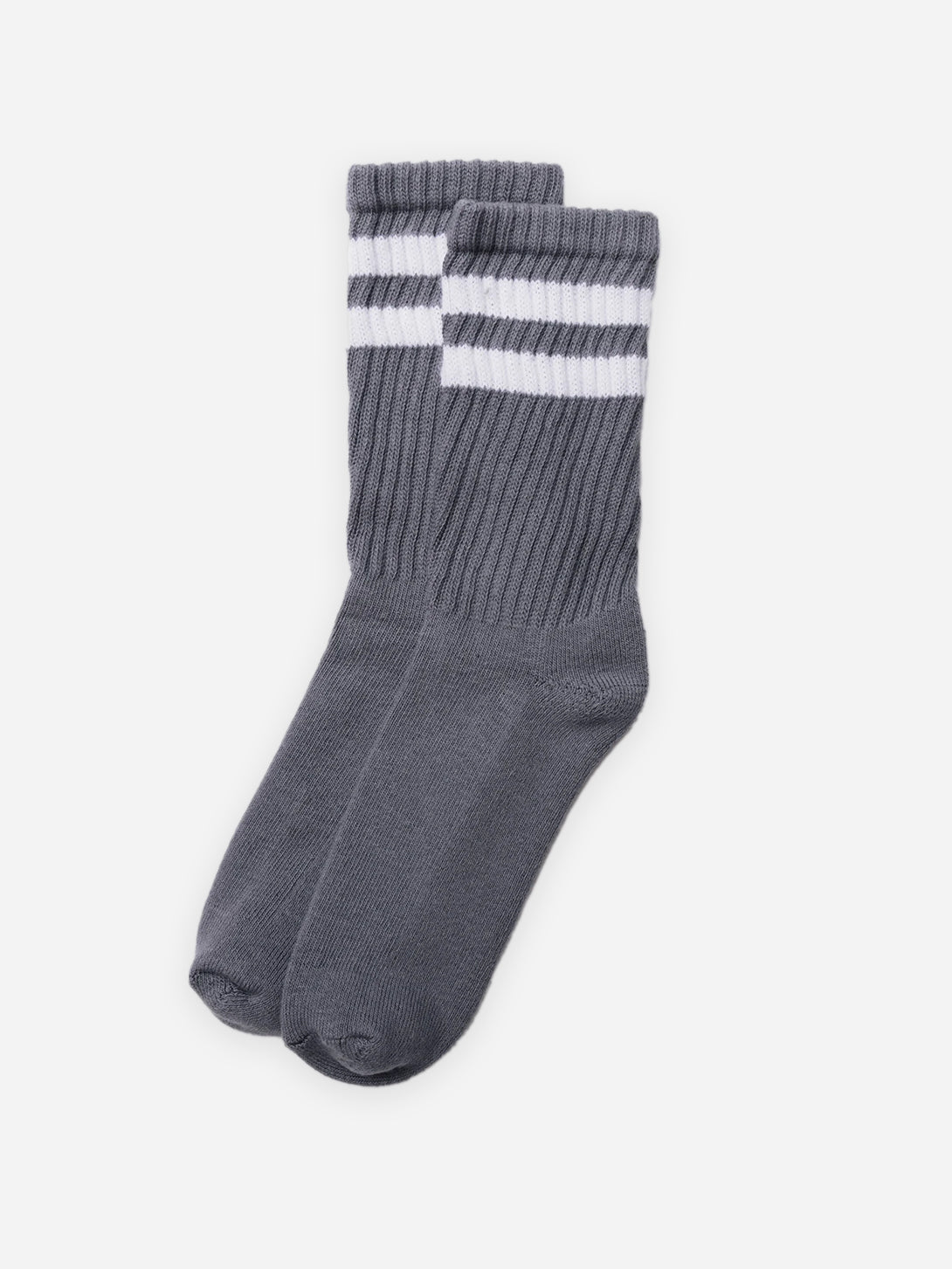 Dark Grey The Retro Double Stripe American Trench High Socks