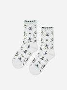 White Ashley Floral Sheer Crew Hansel From Basel Sheer Socks
