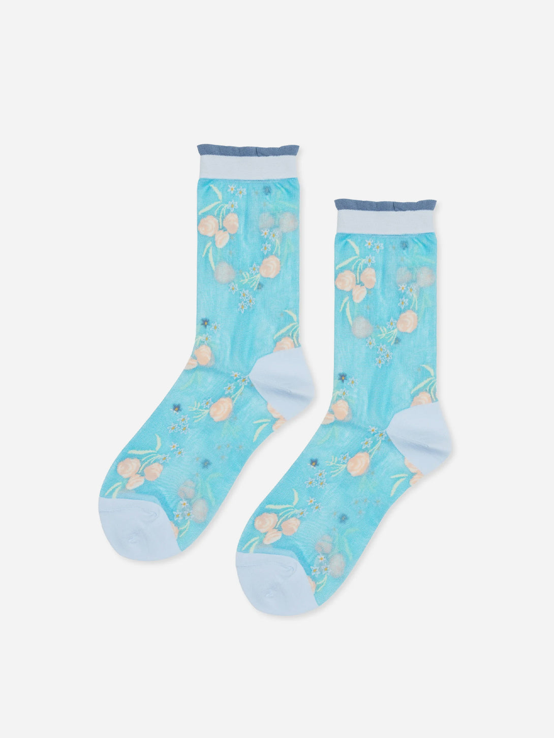 Blue Wanda Sheer Crew Hansel From Basel Crew Socks Sheer