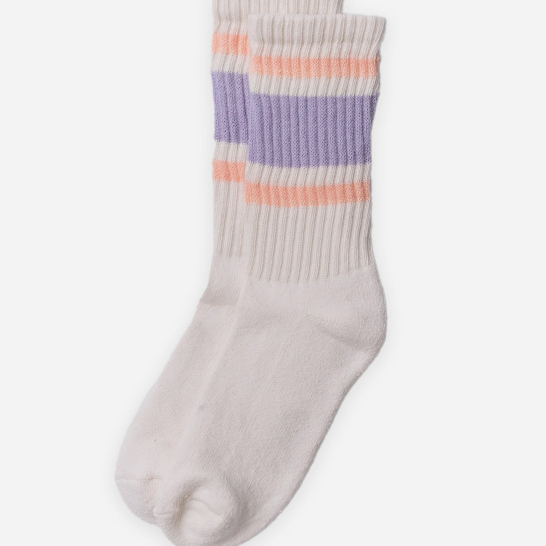 Lilac/Peach The Retro Stripe American Trench High Socks
