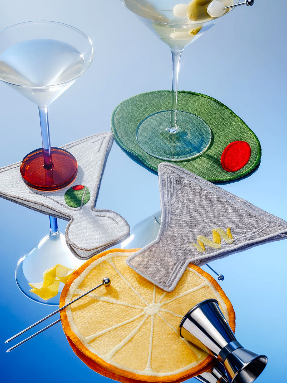 Martini Cocktail Napkins Pieceworks Reusable Cocktail Napkins