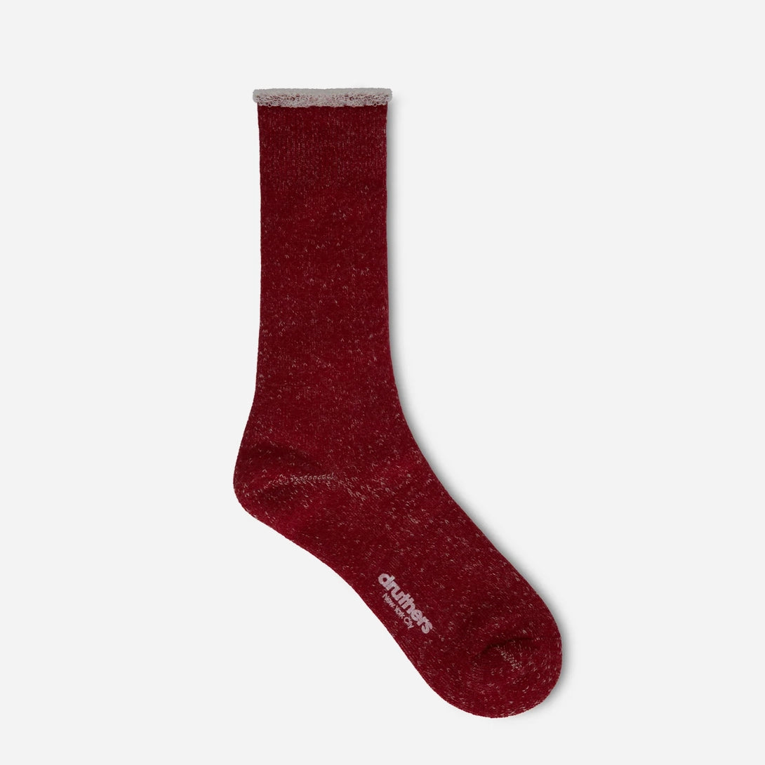 Red Marled Merino Wool Japanese House Sock Druthers