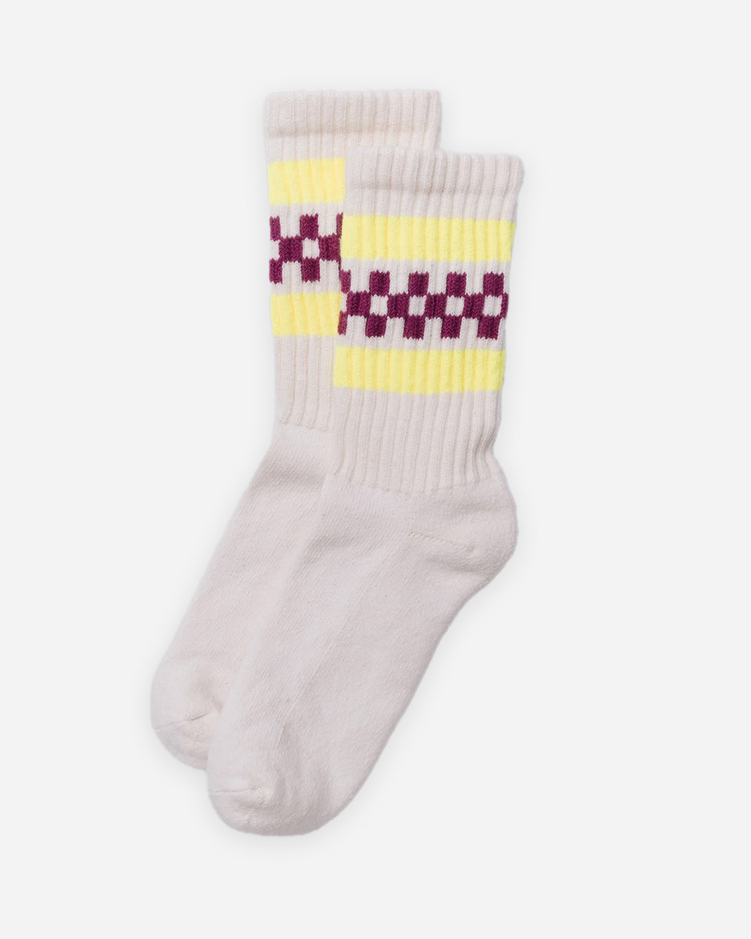 Berry/Lemon The Retro Check American Trench Socks