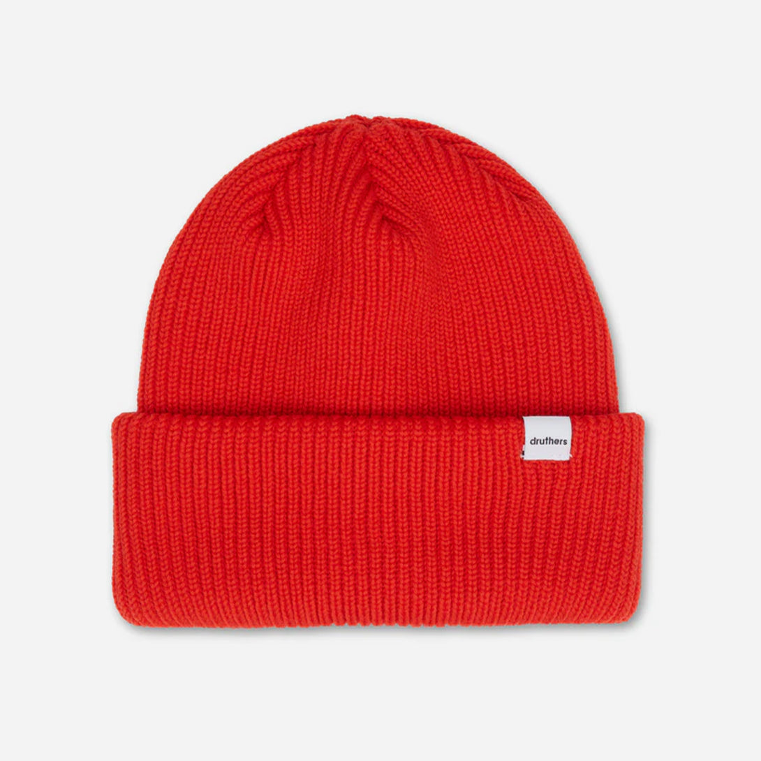 Red Merino Wool Knit Beanie