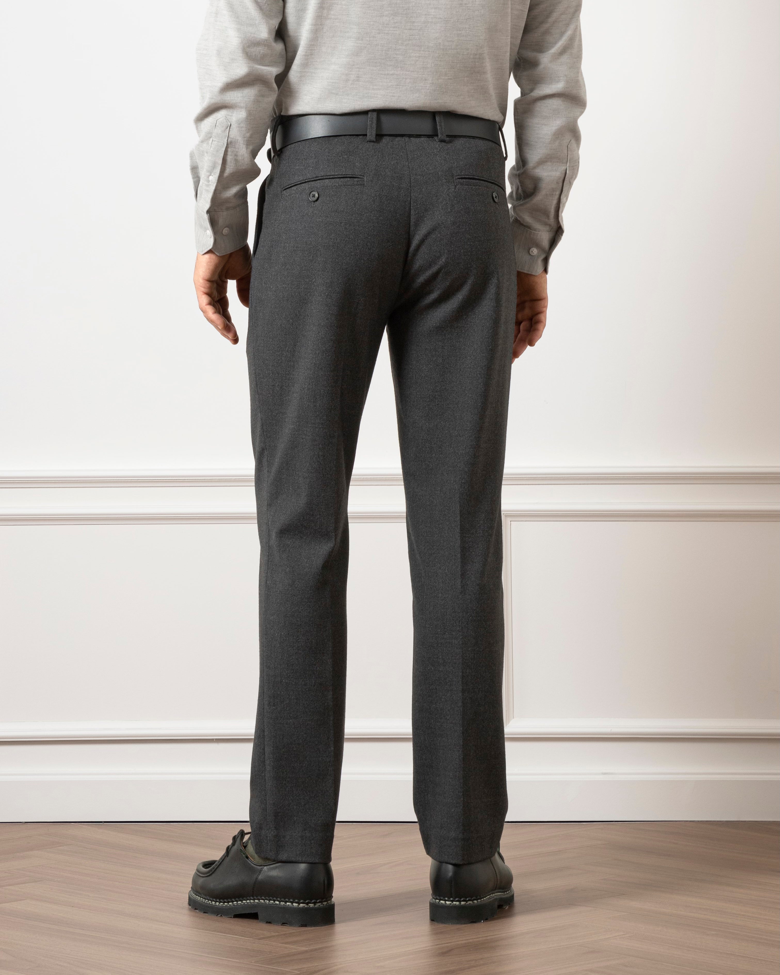 Dk Charcoal Heather Niles Rustic Flannel Pants Mens Pleated Trousers Soft Work Formal Pants