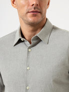 Grey Heather Arik Flannel Shirt Mens Point Collar Flannel Shirt Casual Button Up Shirt Soft Fabric