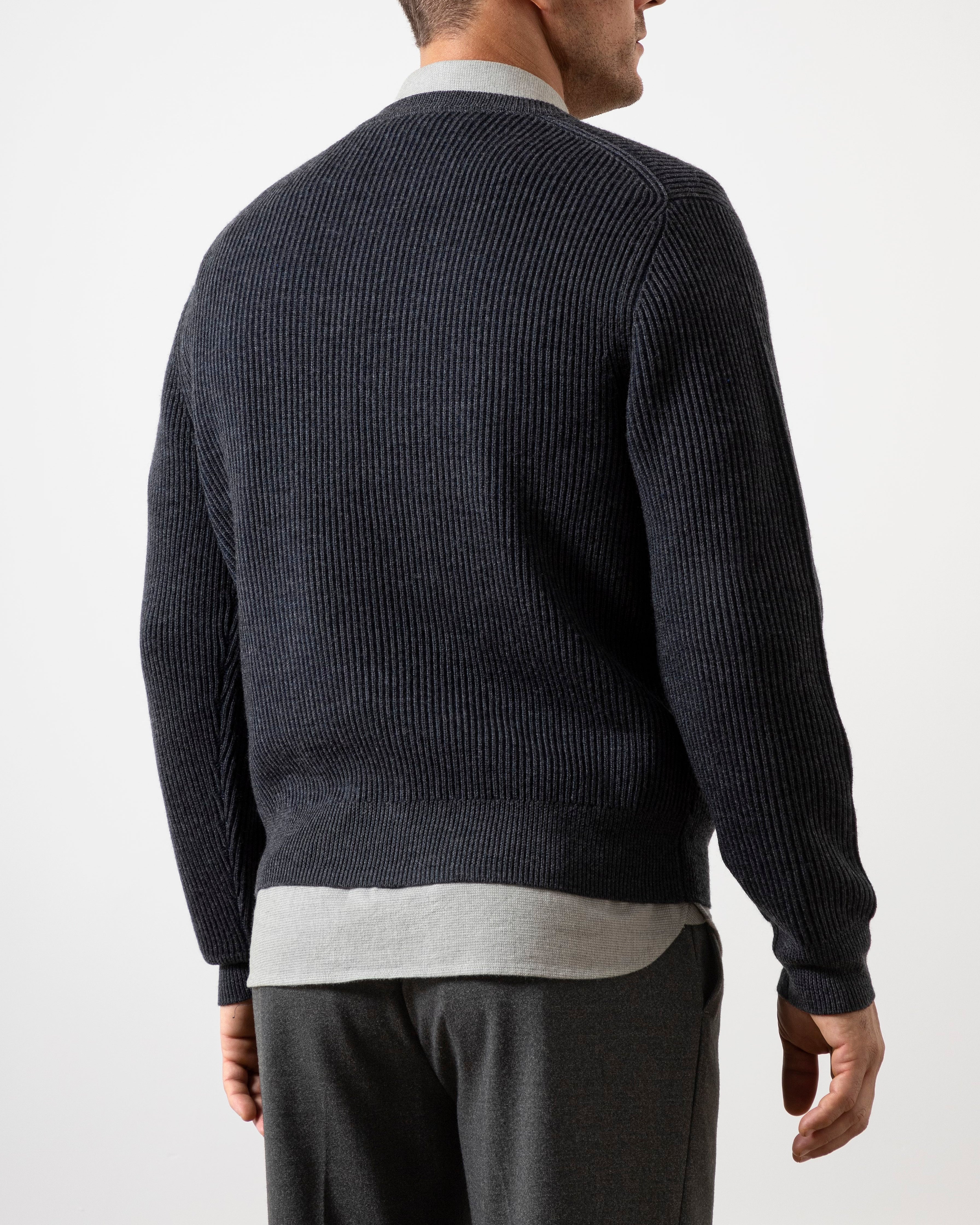 Grey Heather Chapman Crew Neck Pullover Mens Sweater Pullover Crew Neck Soft Merino Wool Sweater