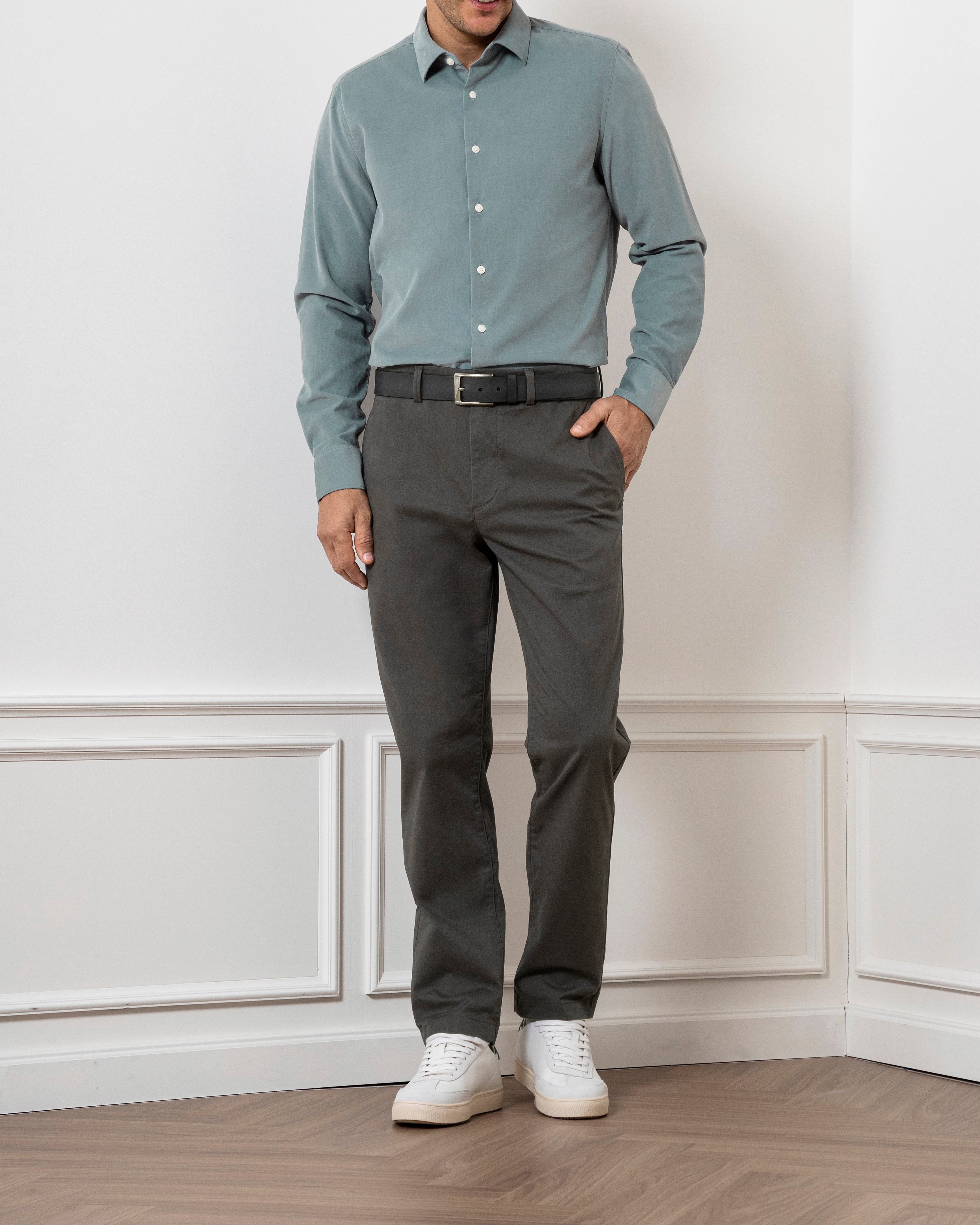 Lead Adrian Corduroy Shirt Mens Button Up Spread Collar Shirt Lightweight Corduroy