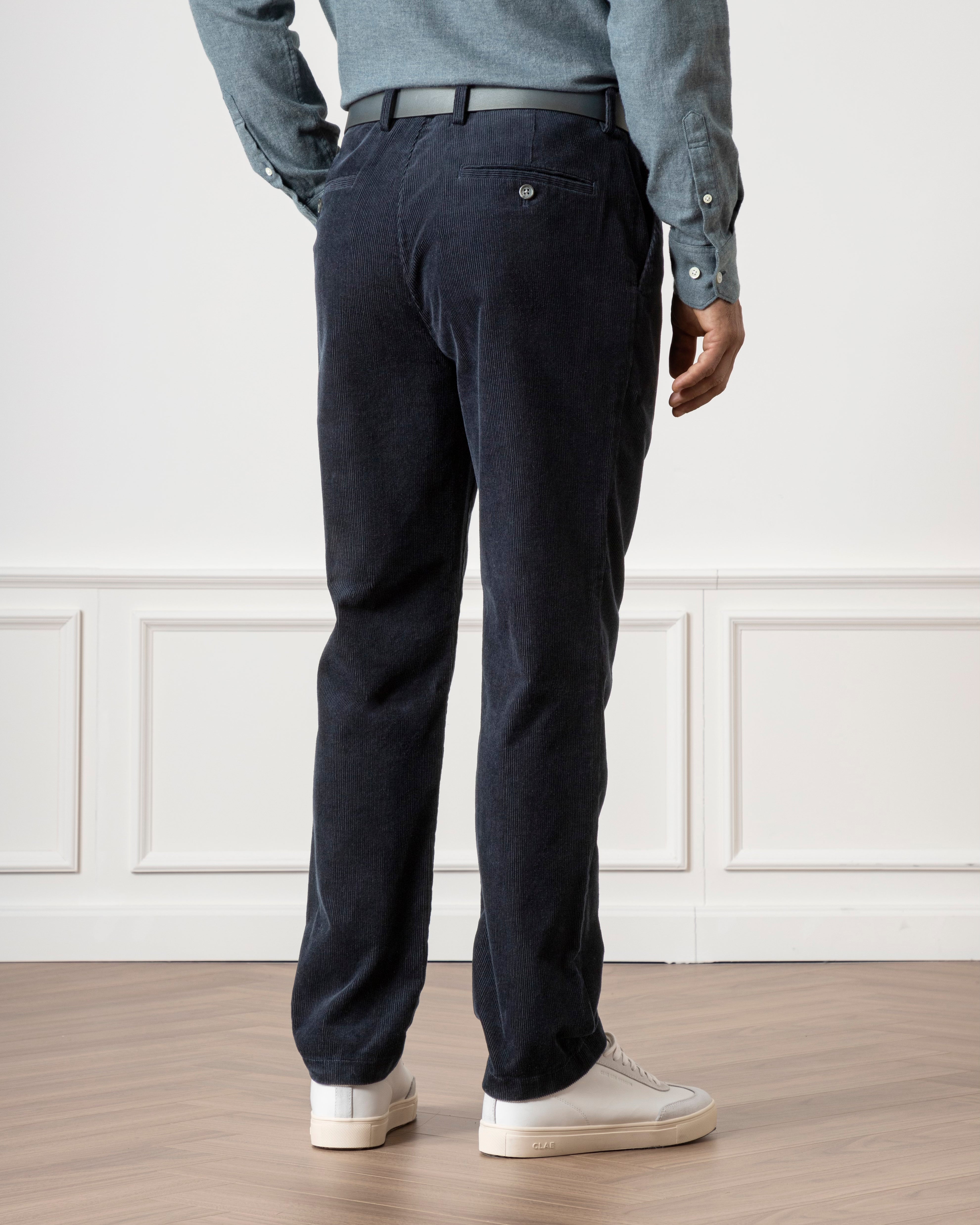 Dk Navy Niles Corduroy Trousers Mens Pleated Corduroy Pants Soft Brushed Corduroy Trousers