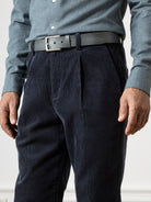 Dk Navy Niles Corduroy Trousers Mens Pleated Corduroy Pants Soft Brushed Corduroy Trousers