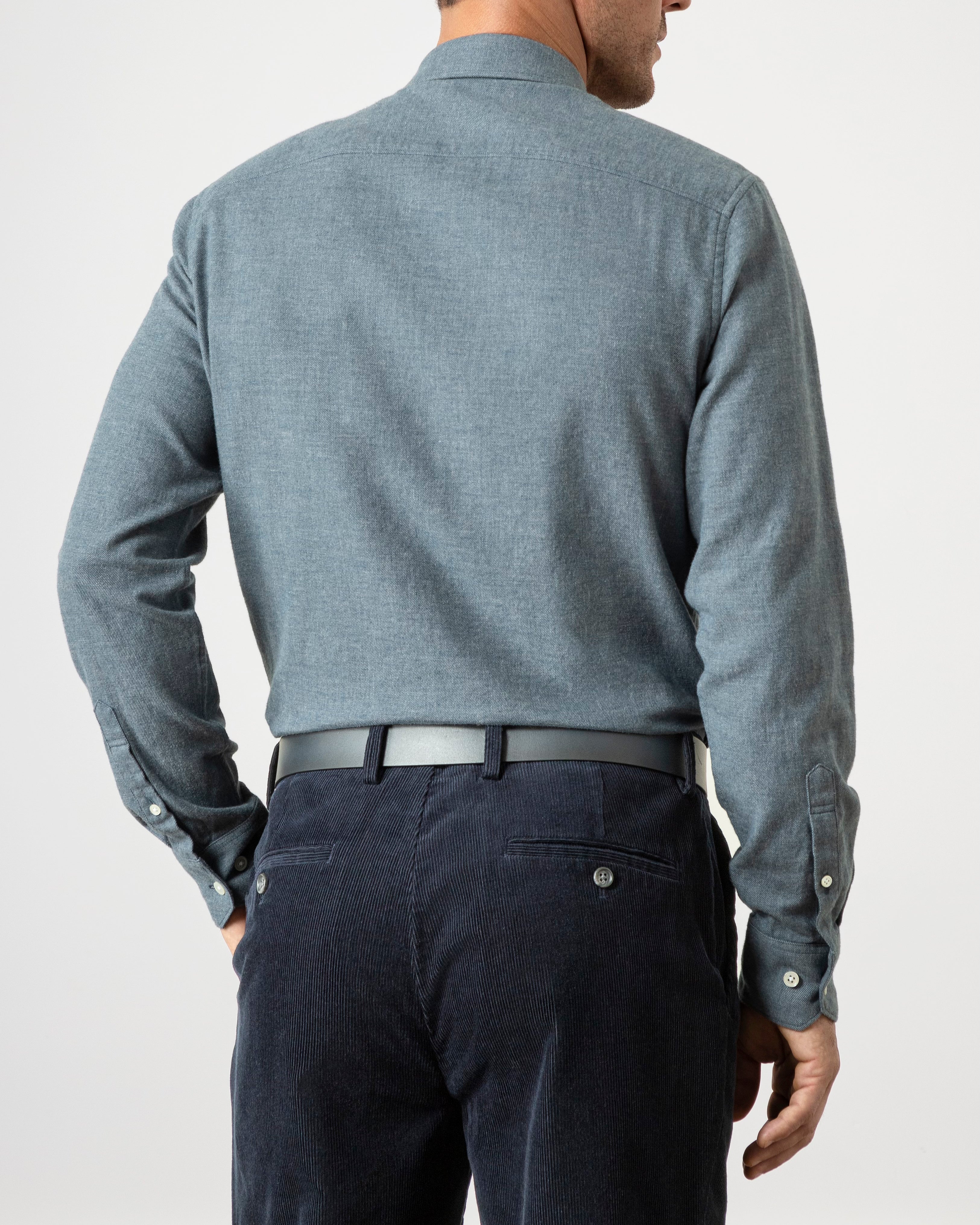 Dk Navy Heather Adrian Heather Brush Shirt Mens Spread Collar Brushed Cotton Button Up Shirt Casual Work Shirt