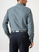 Dk Navy Heather Adrian Heather Brush Shirt Mens Spread Collar Brushed Cotton Button Up Shirt Casual Work Shirt