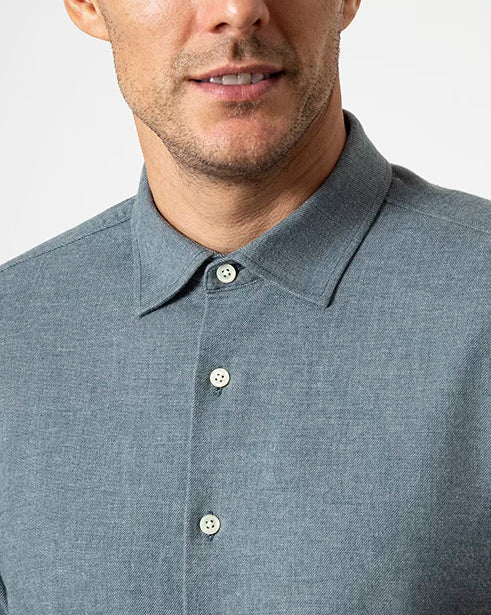 Dk Navy Heather Adrian Heather Brush Shirt Mens Spread Collar Brushed Cotton Button Up Shirt Casual Work Shirt