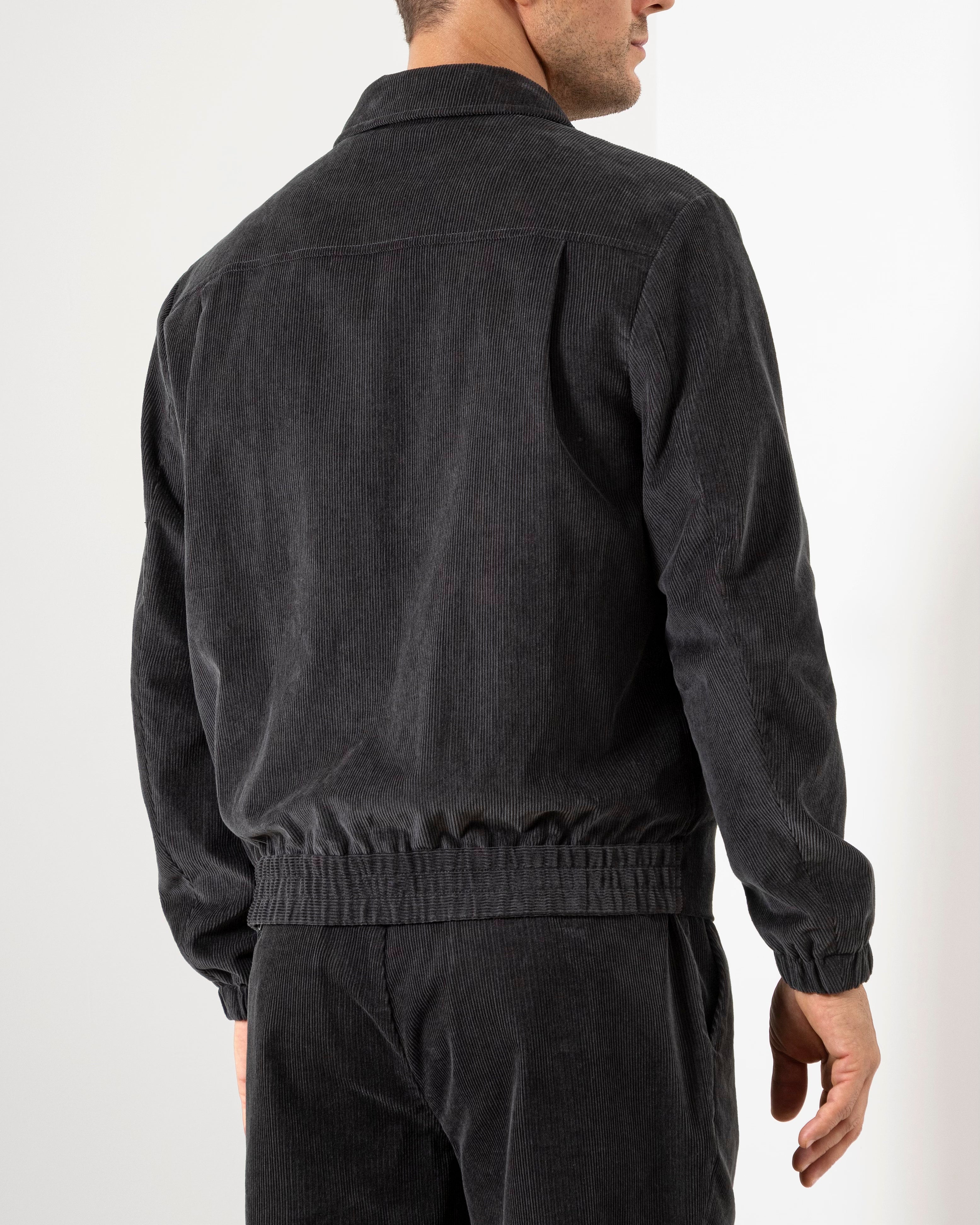 Dk Charcoal Connor Corduroy Jacket Mens Corduroy Zip Up Jacket Light Outerwear Soft Brushed Corduroy