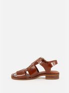 Cognac Leather Cudillero Sessun Womens Sandals Leather Buckle Shoes