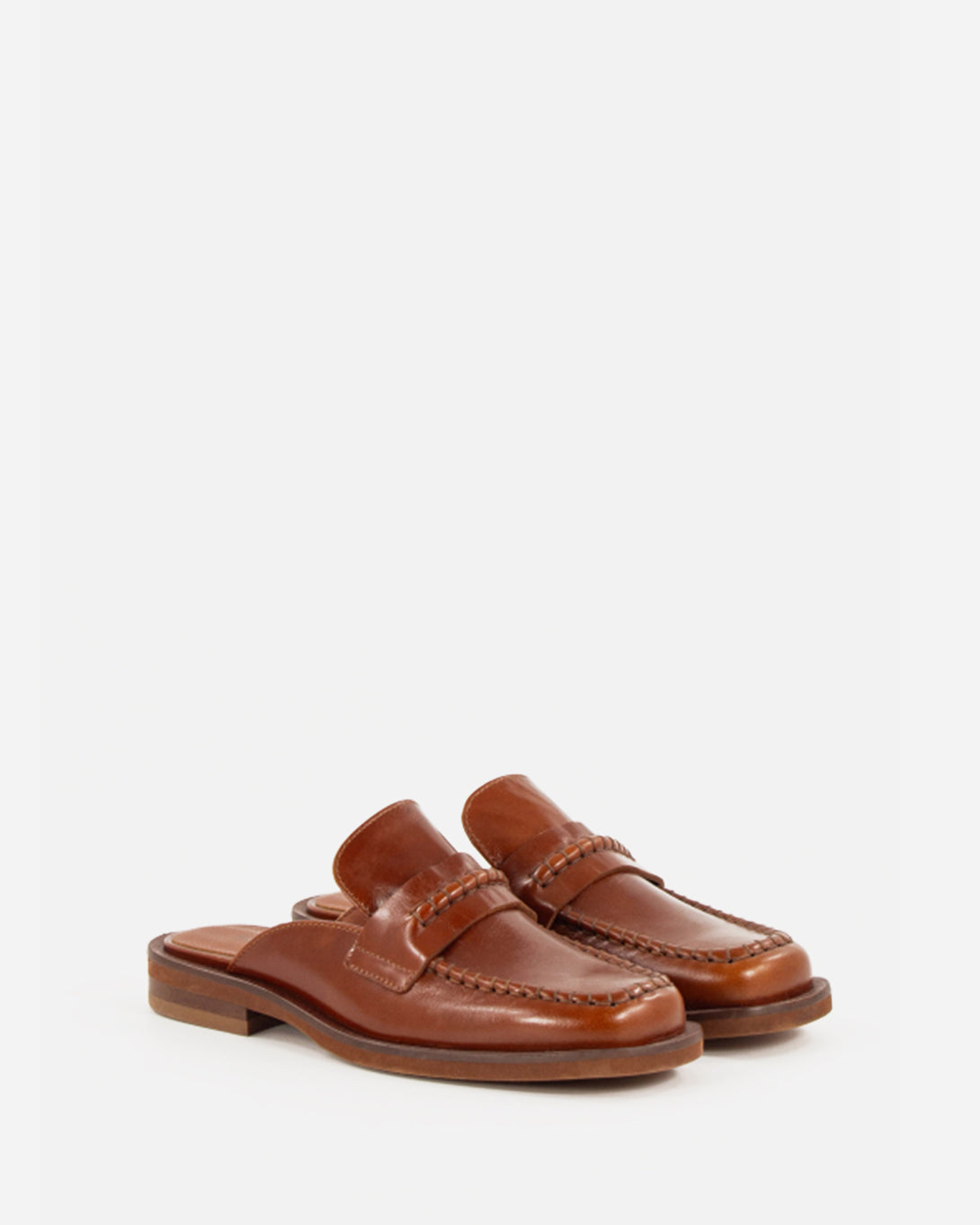 Cognac Leather Divi Sessun Womens Leather Shoes Womens Slip On Flats
