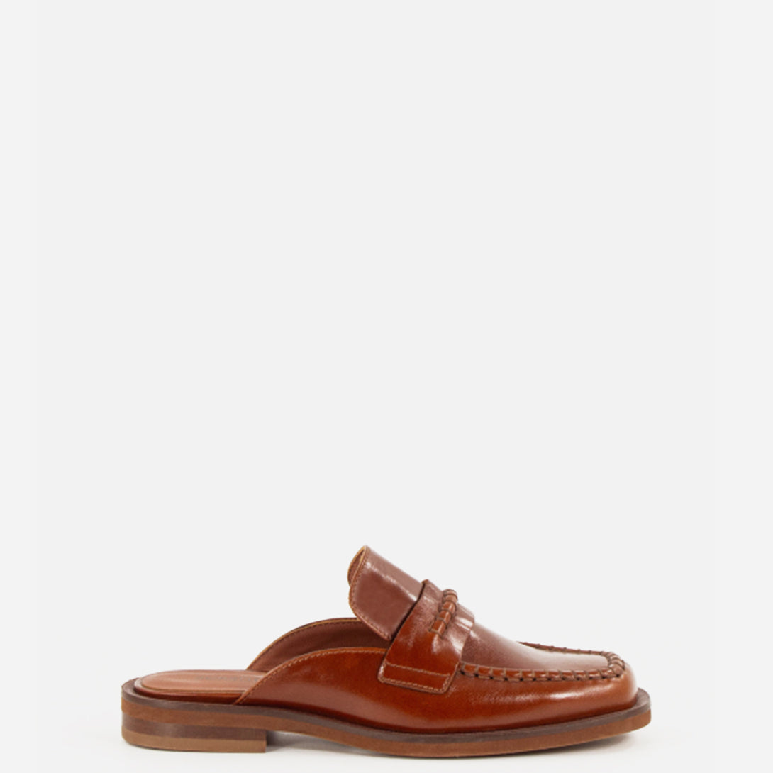 Cognac Leather Divi Sessun Womens Leather Shoes Womens Slip On Flats