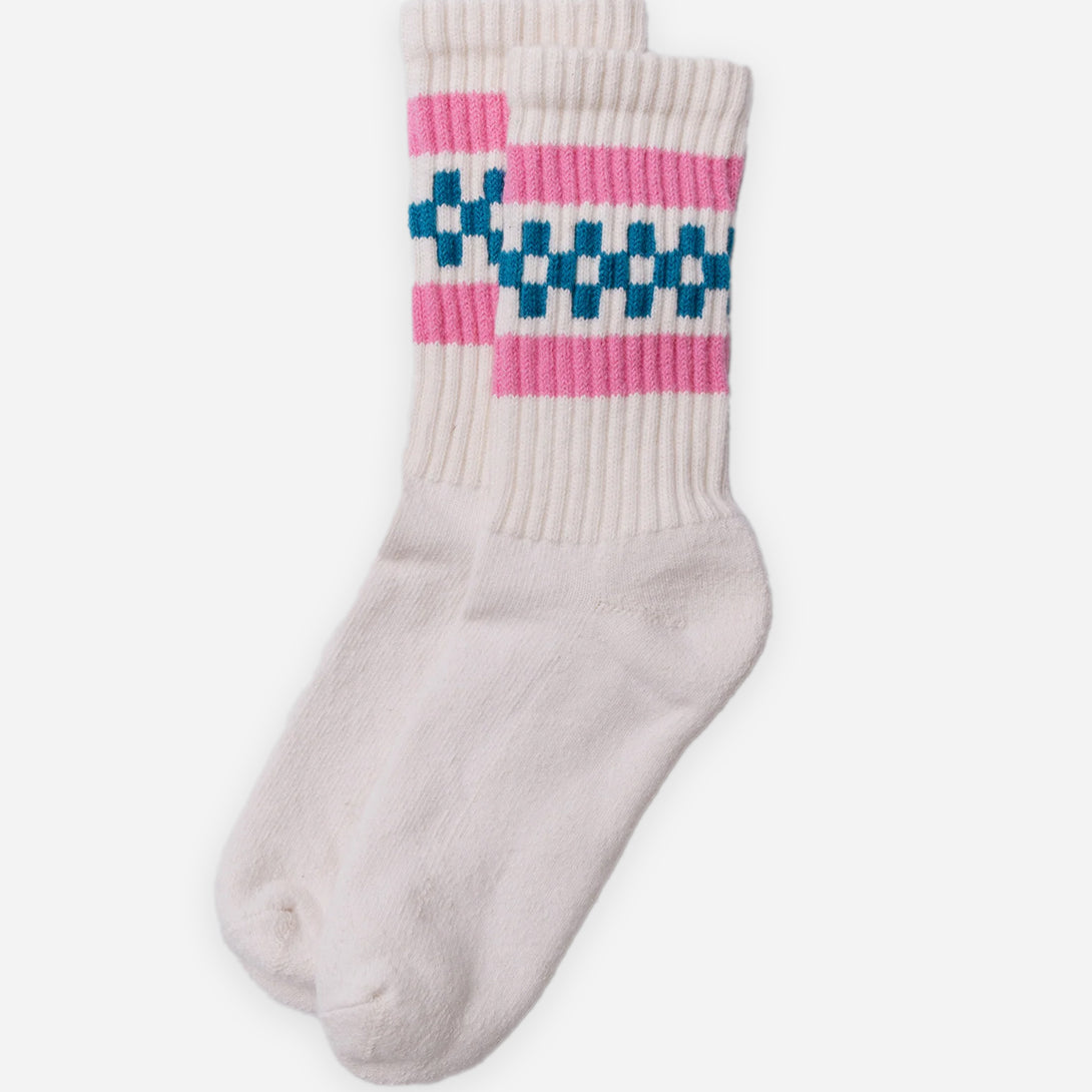 Tile/Pink The Retro Check American Trench Socks