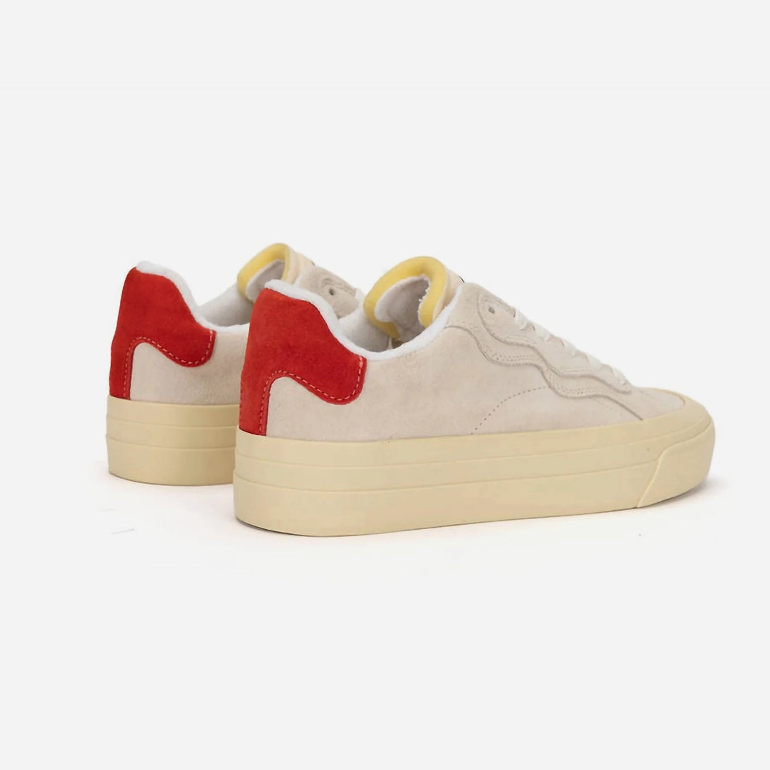Off White/Red No Name Suede Brand Black Sneakers