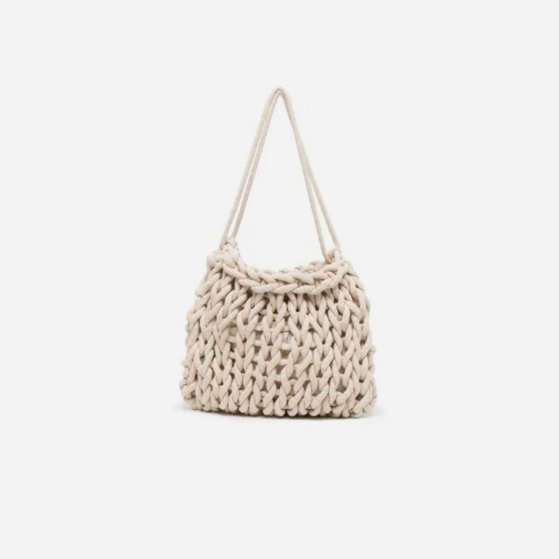 Natural White Sara Alienina Sustainable Luxury Shoulder Bag Woven Purse