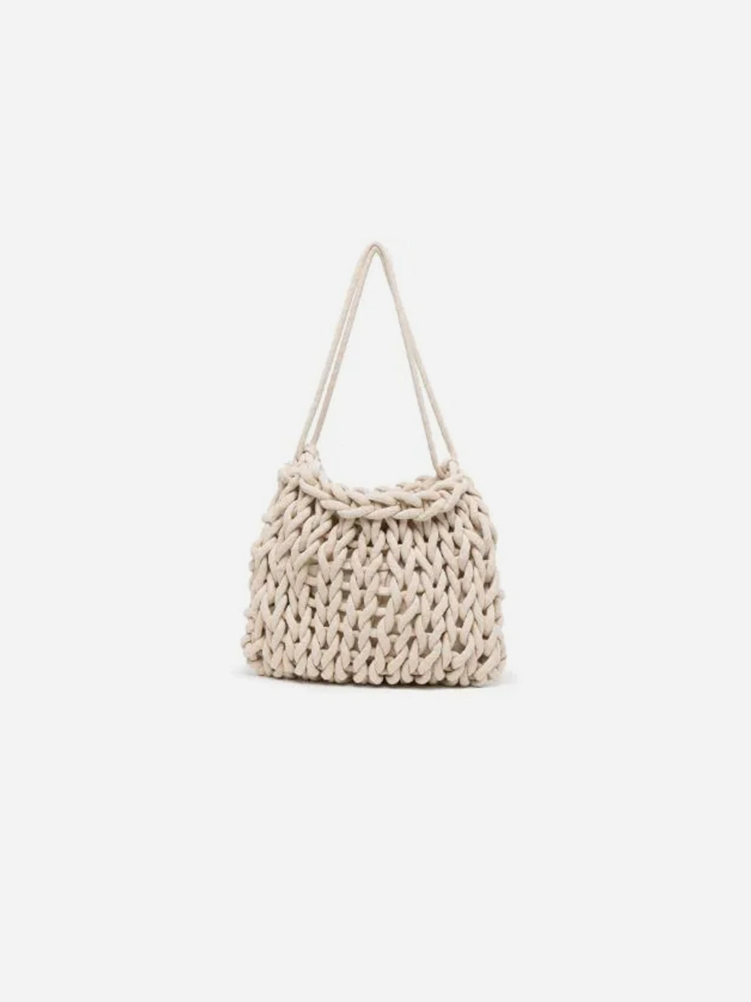 Natural White Sara Alienina Sustainable Luxury Shoulder Bag Woven Purse