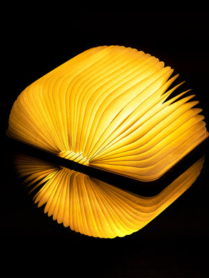 Brown Walnut Smart Book Gingko Nightstand Light Reading Lamp Bedside Table Nightlight Creative Ambient Lighting