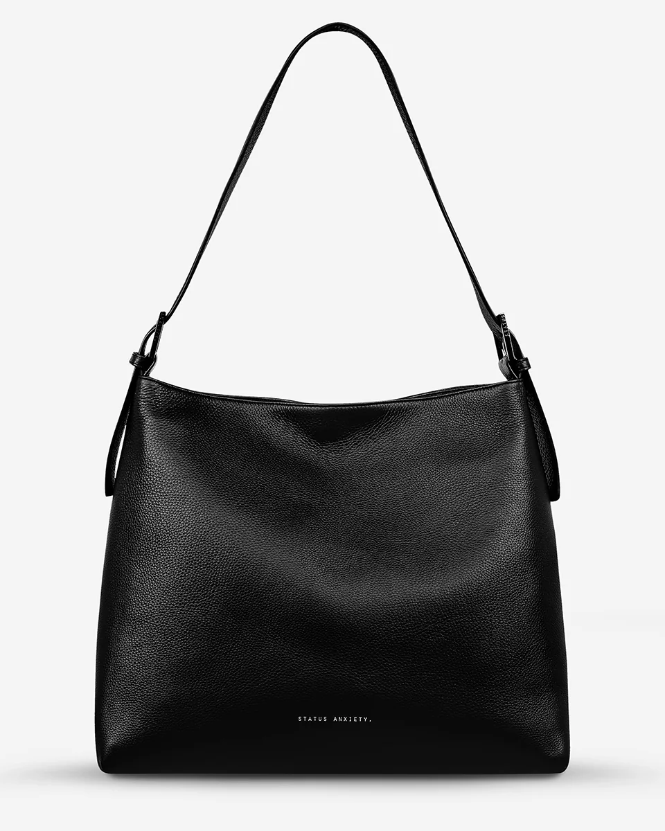 Black Forget About It Status Anxiety Leather Bag Womens Shopping Bag Womens Carry Bag