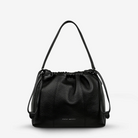 Black Point of No Return Womens Status Anxiety Bag Womens Leather Drawstring Bag