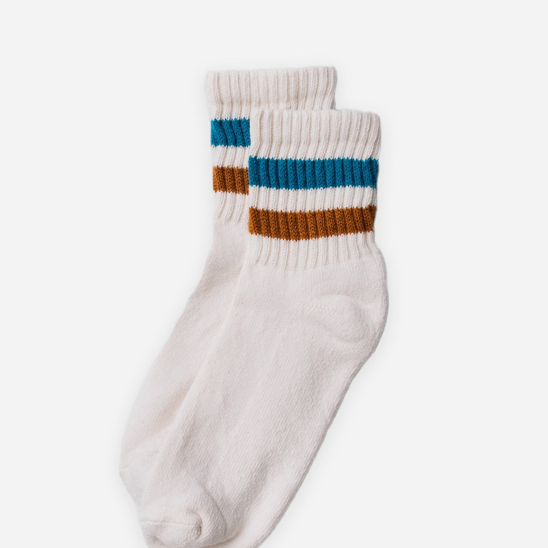 Texas Orange/Tile The Retro Stripe Quarter Crew American Trench Socks