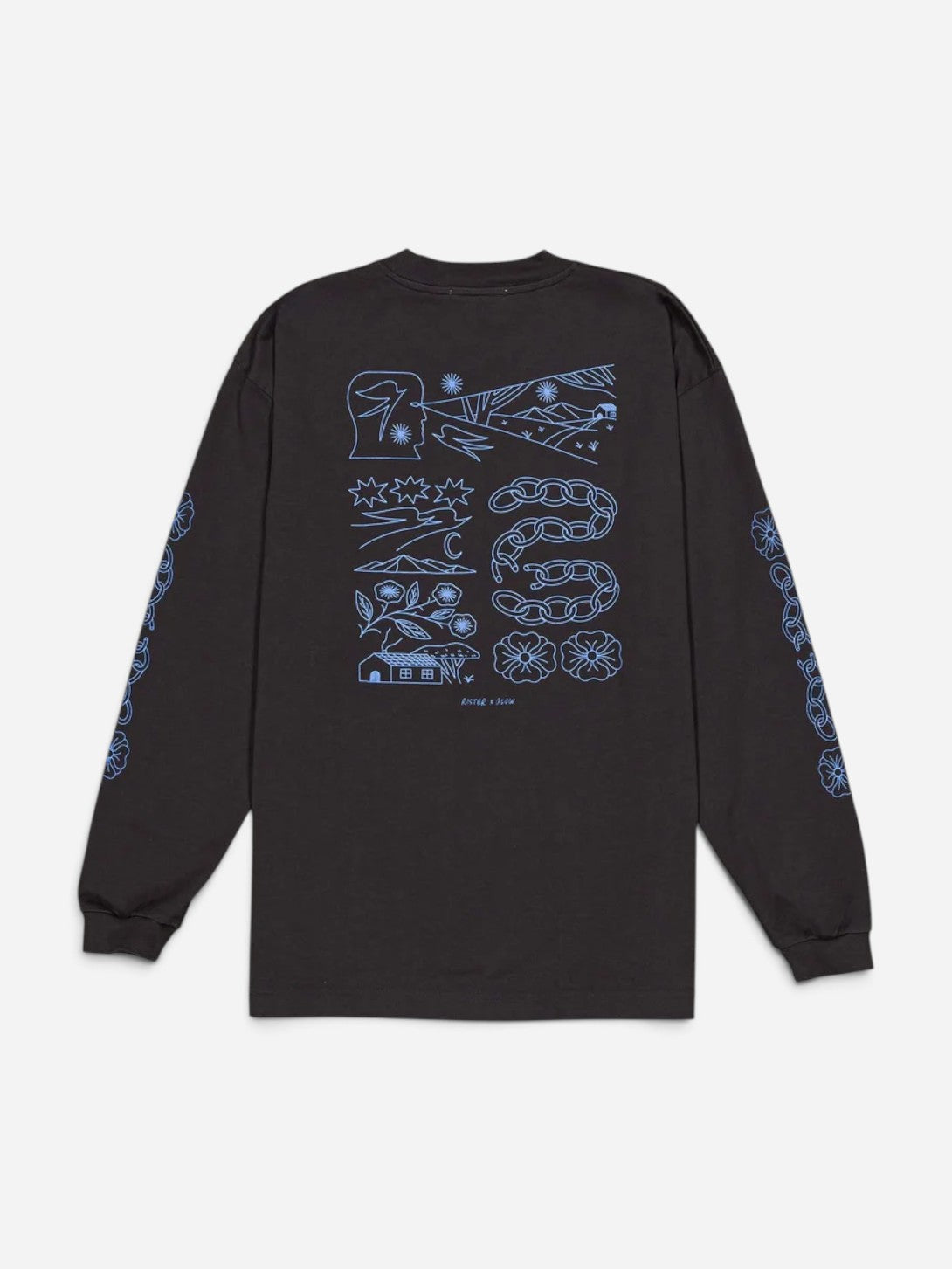 Noir Carbone Awake Long T Shirt Olow Long Sleeve T Shirt