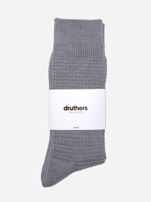 GREY HEATHER Animal Friendly Waffle Socks Druthers O.N.S Clothing