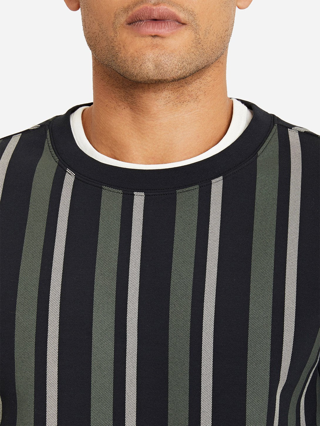 GREEN STRIPE mens long sleeve t shirts angelo crew ons clothing