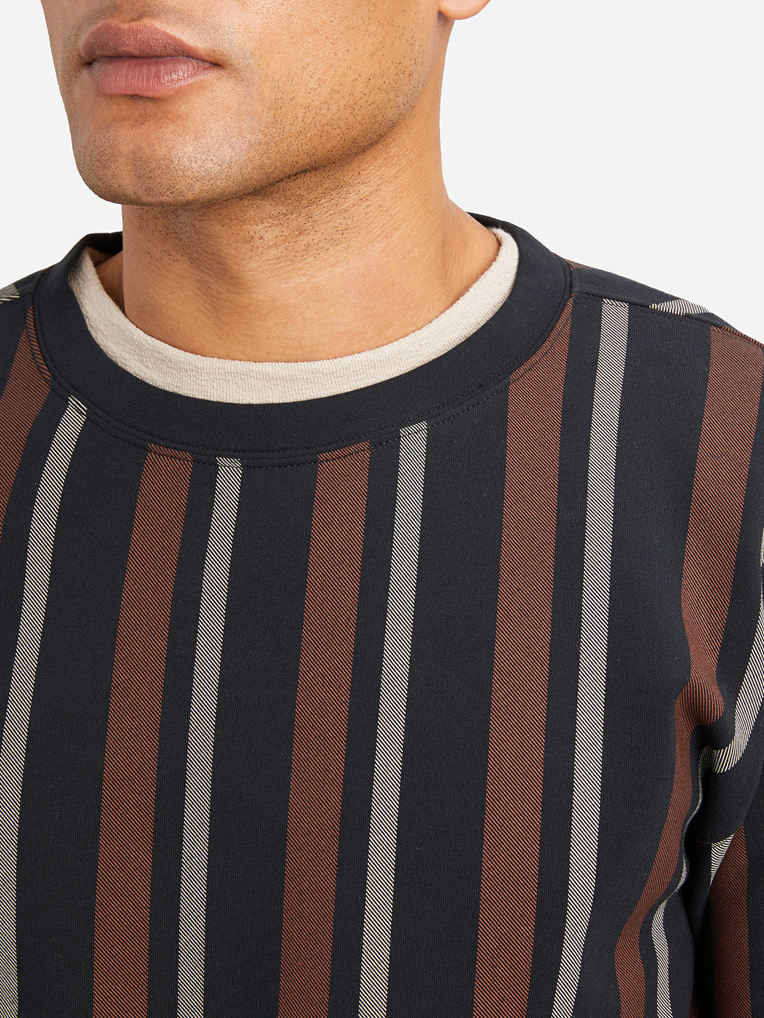 ORANGE STRIPE mens long sleeve t shirts angelo crew ons clothing