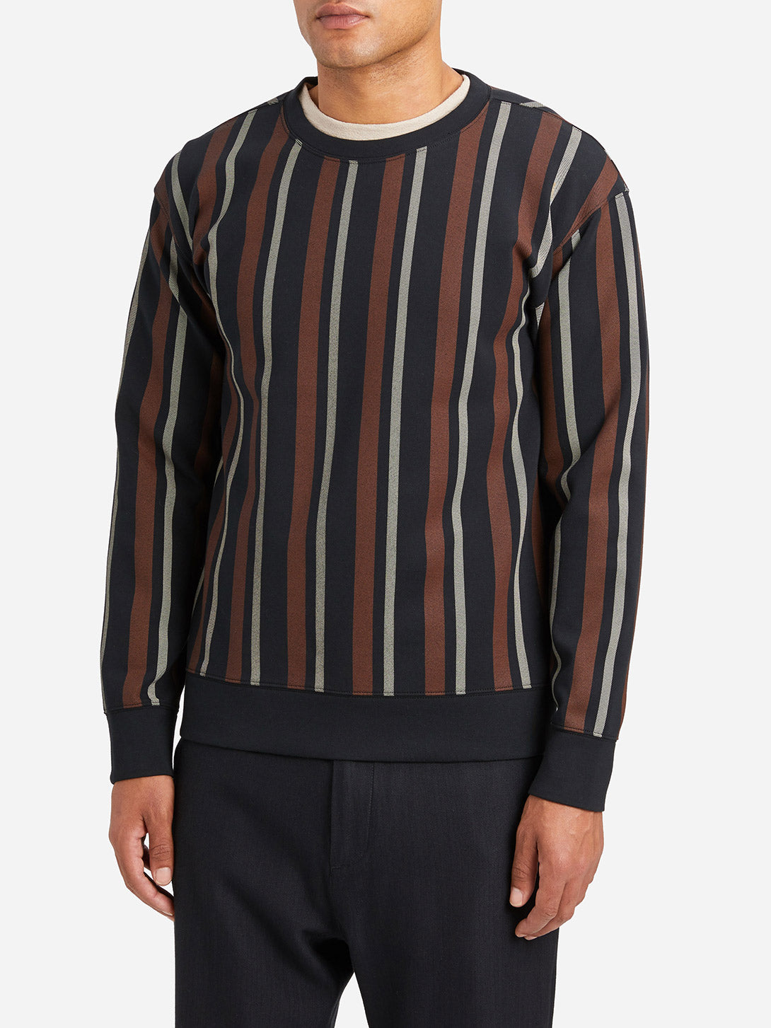 ORANGE STRIPE mens long sleeve t shirts angelo crew ons clothing