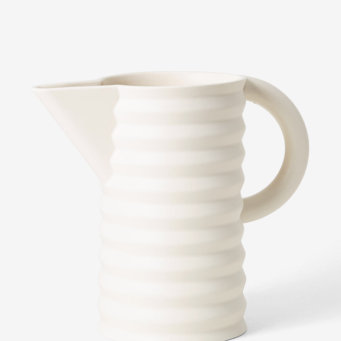 White Pleated Pitcher