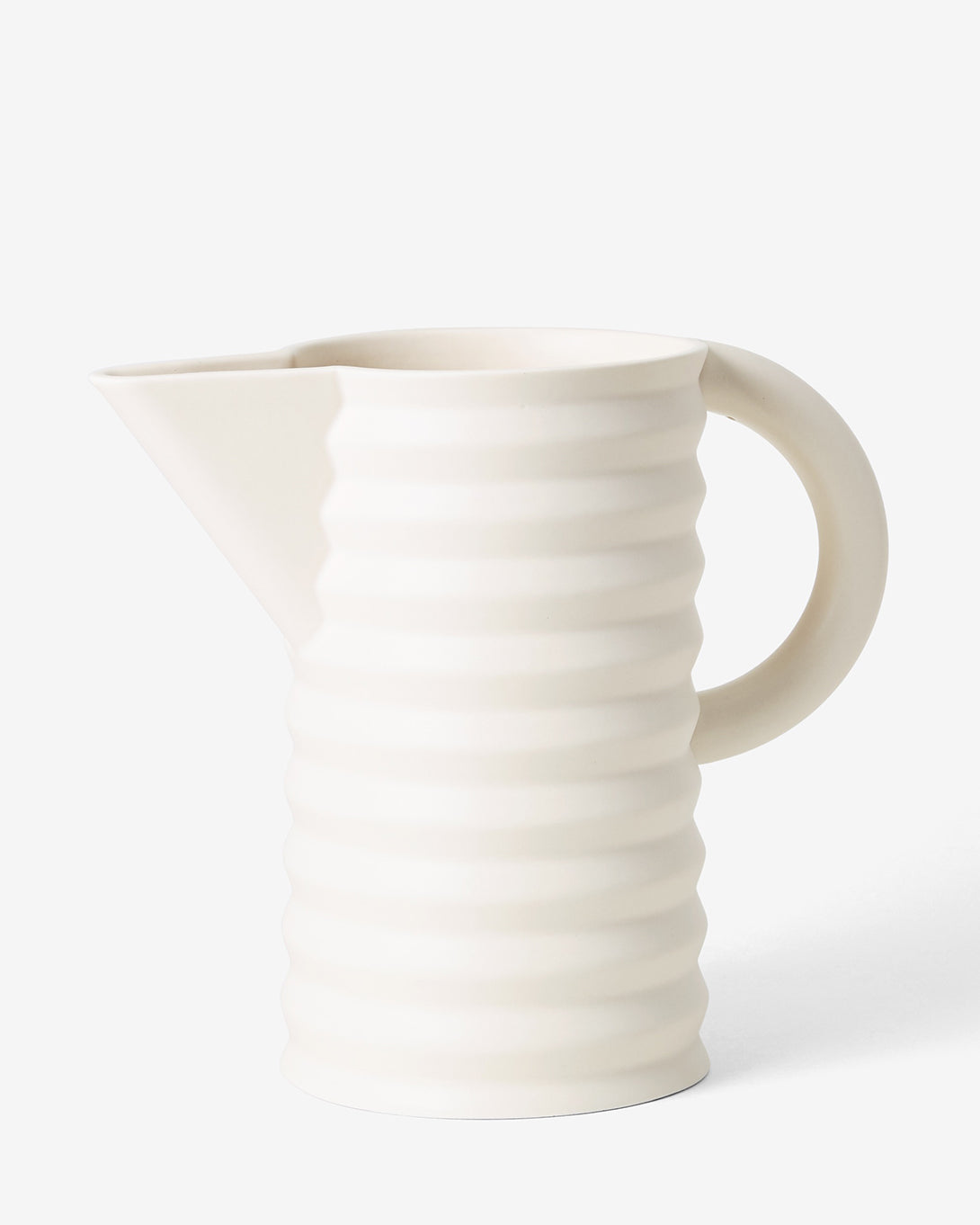 White Pleated Pitcher