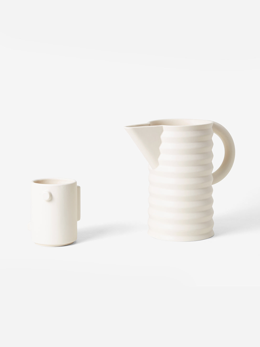 White Pleated Pitcher