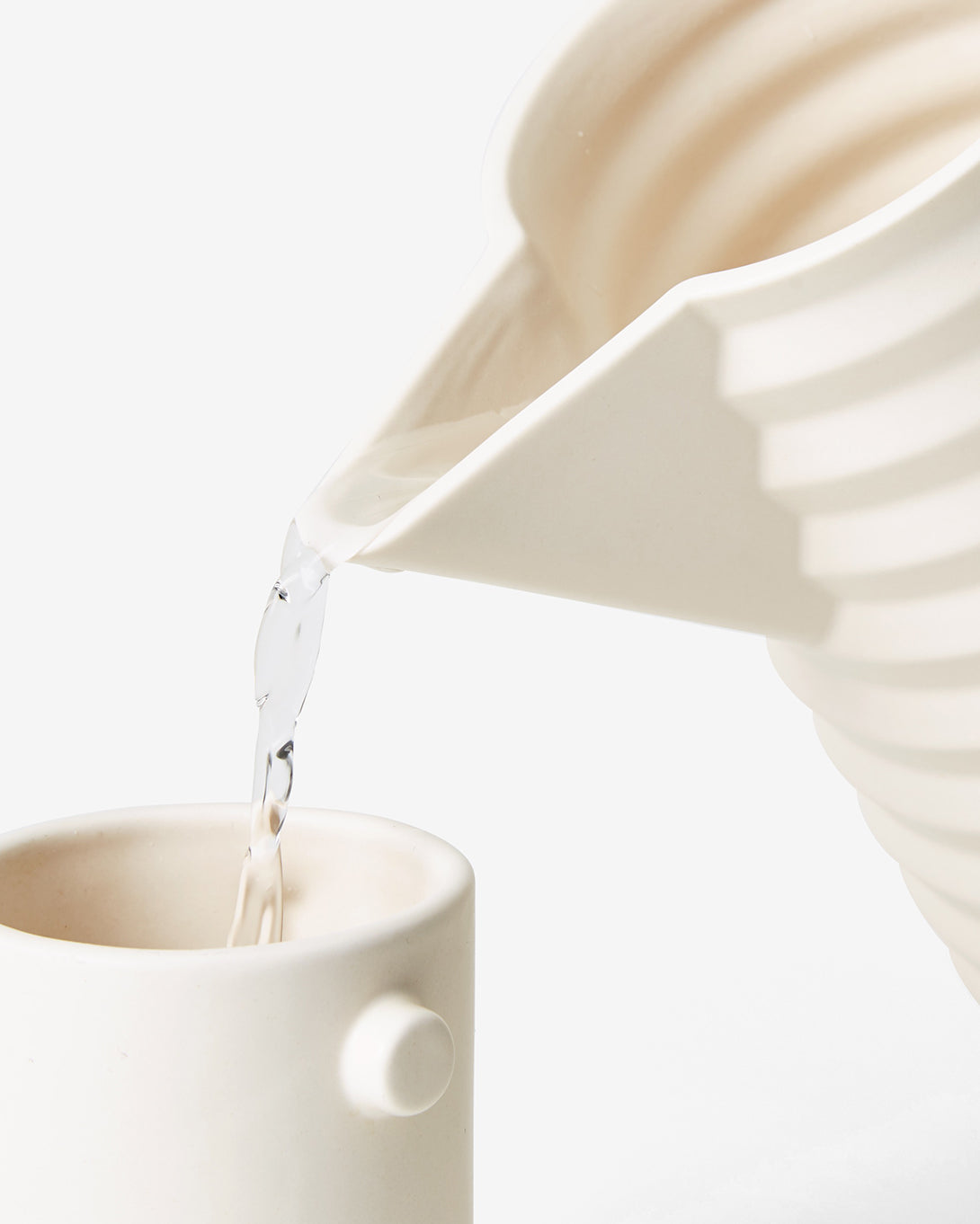 White Pleated Pitcher