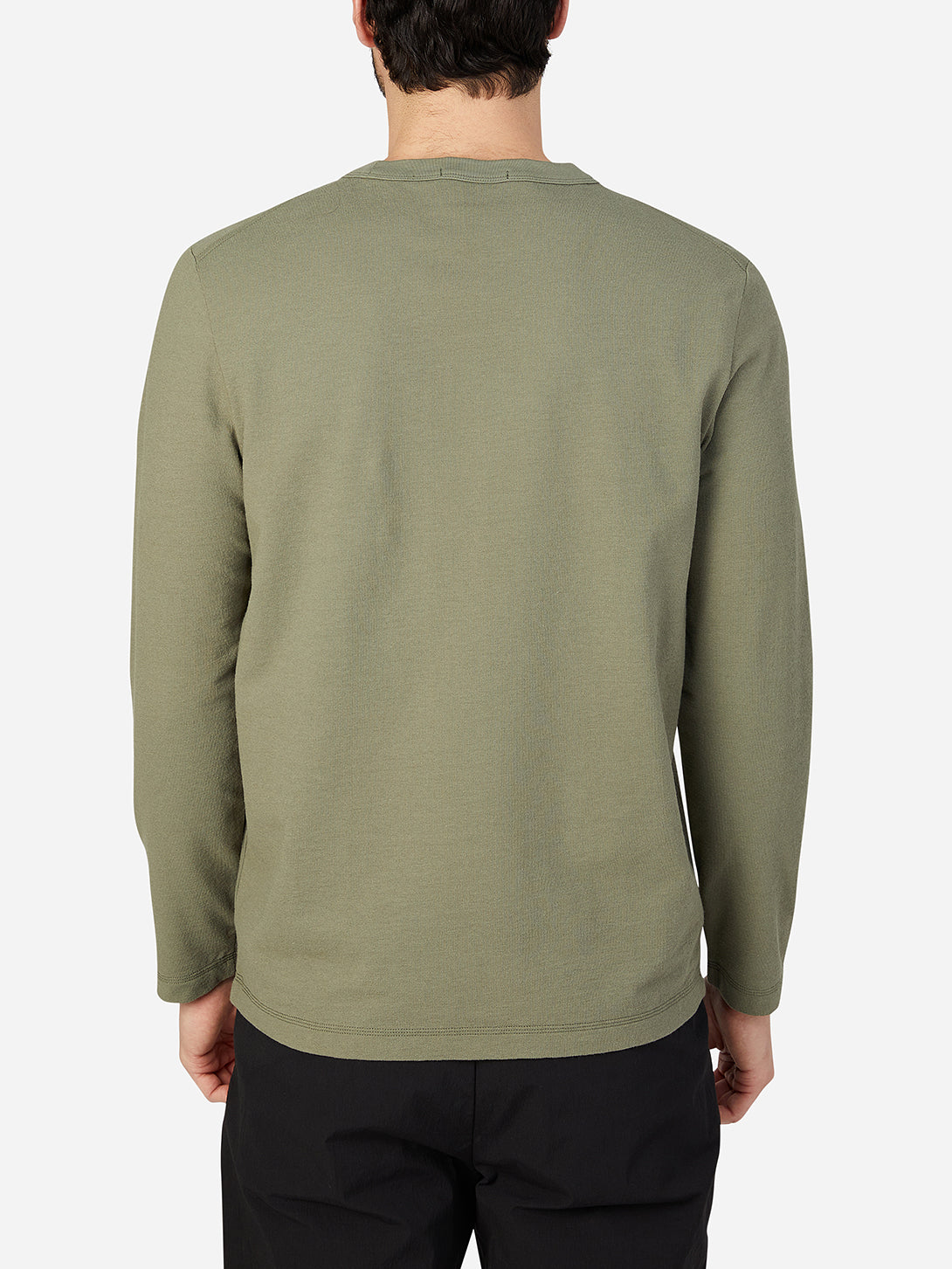 OLIVE GREEN long sleeve shirt for men torrey crew neck tee ons clothing