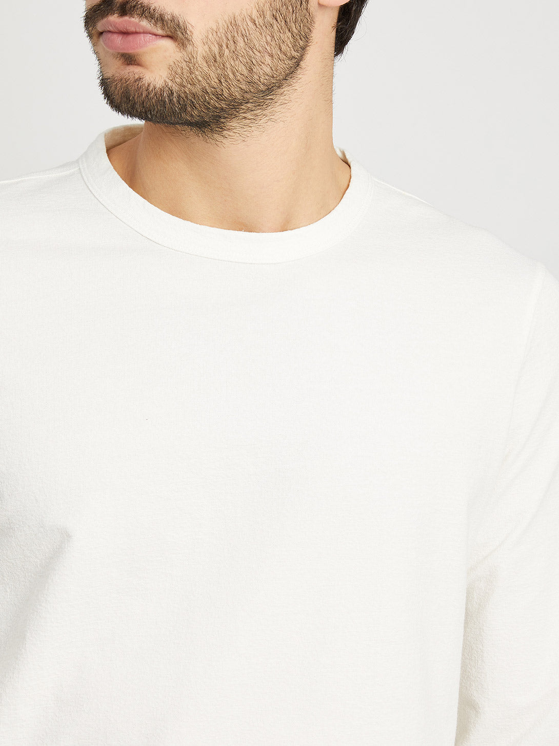 WHITE long sleeve shirt for men torrey crew neck tee ons clothing