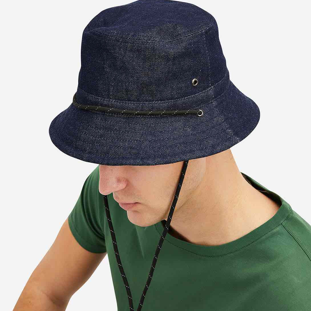 Dark Indigo Sherwood Bucket Hat Men’s denim accessories ONS Clothing